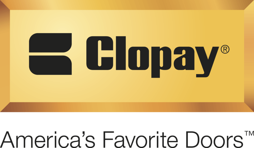 The Clopay logo that also says, "America's Favorite Doors."