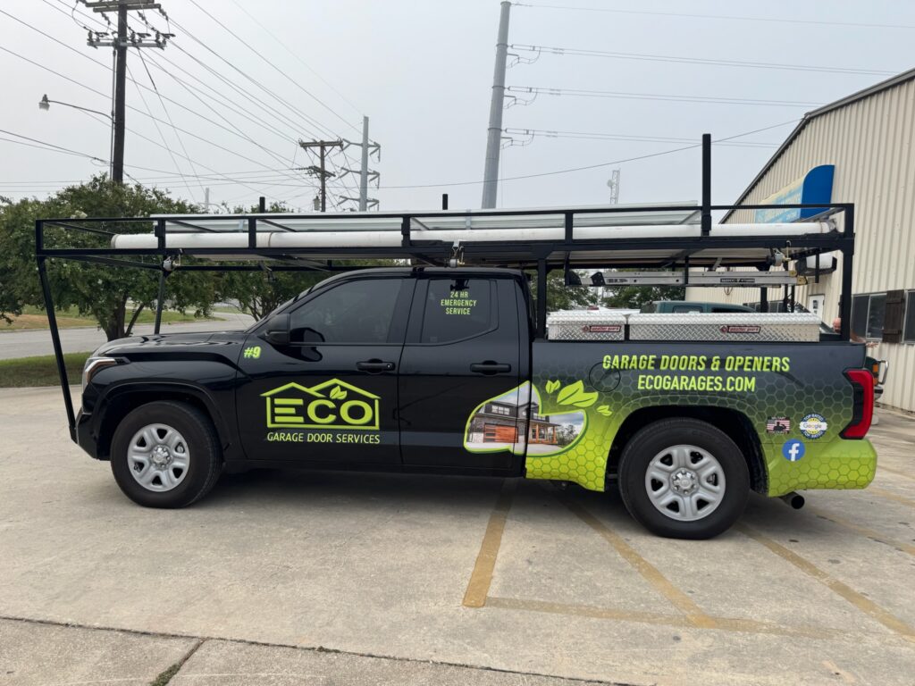Eco Garage Door Services company vehicle fully stocked