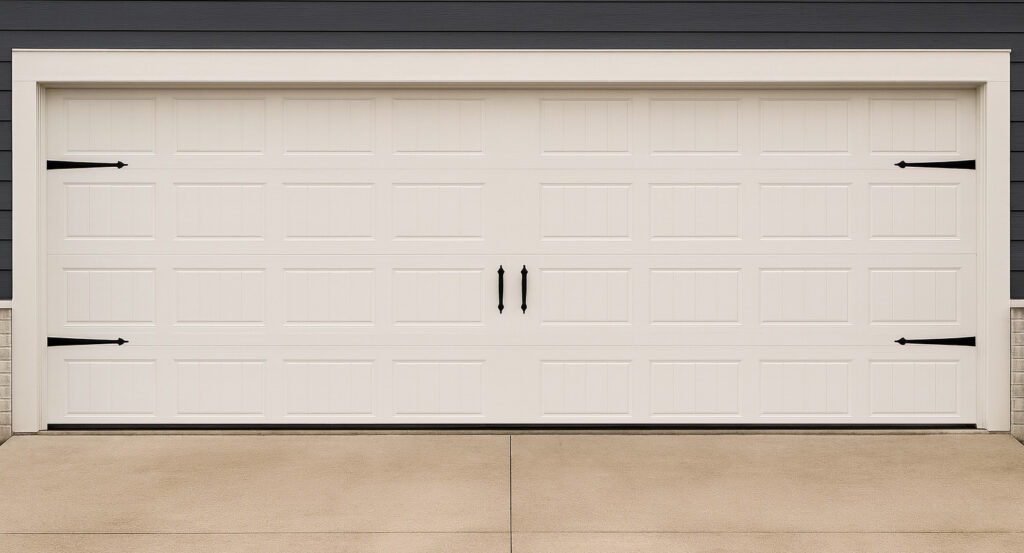 White steel garage door
